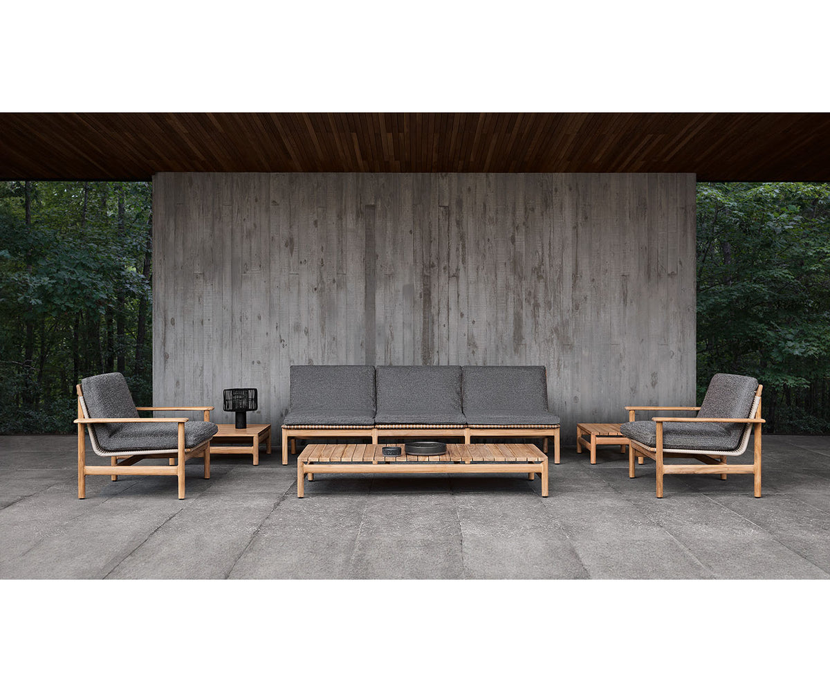 Contemporary Montauk Outdoor Lounge Chair by Danao | Luxury Teak Frame and Woven Fiber Design | Casa Design Group