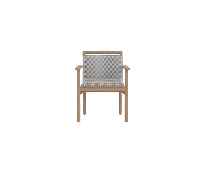 Montauk Premium Teak Wood Frame Arm Dining Chair by Paola Lenti | Casa Design Group