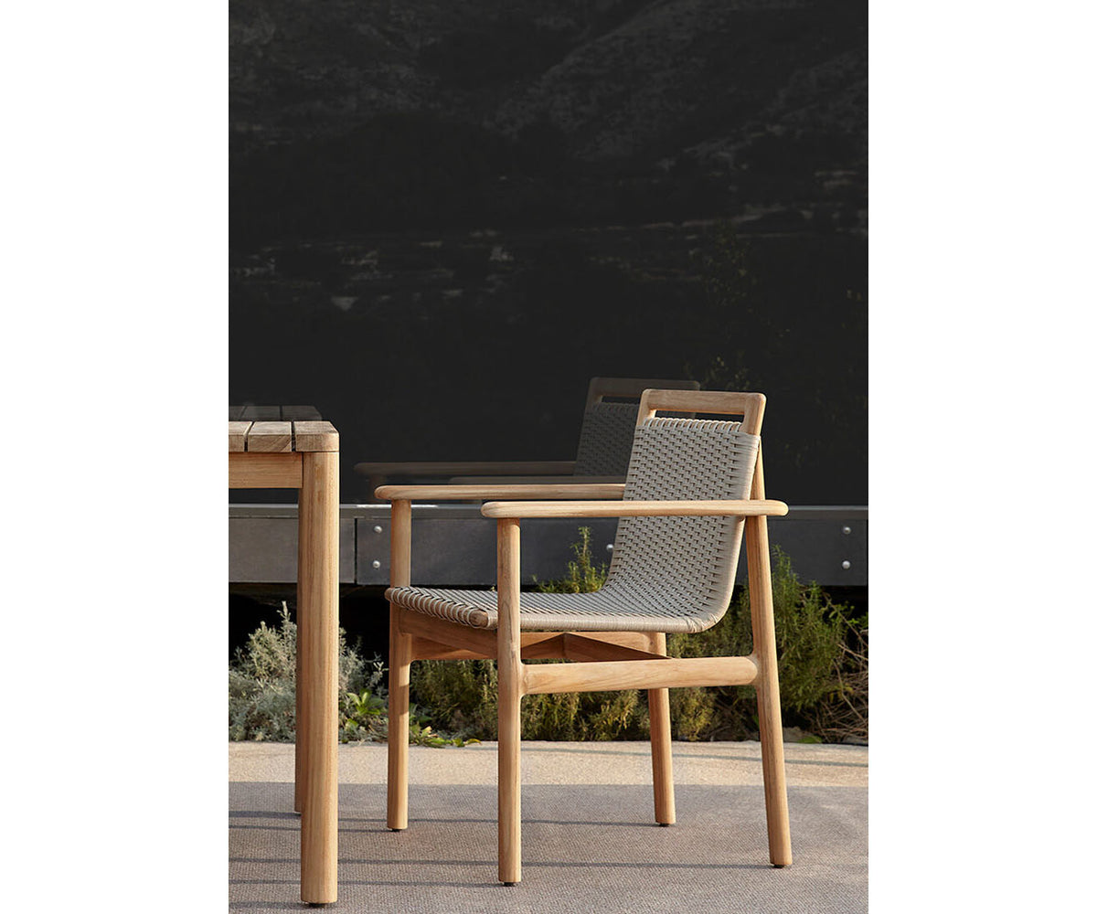 Montauk Premium Teak Wood Frame Arm Dining Chair by Paola Lenti | Casa Design Group