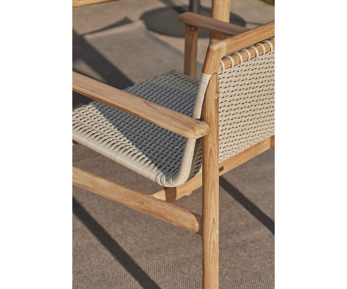 Montauk Premium Teak Wood Frame Arm Dining Chair by Paola Lenti | Casa Design Group