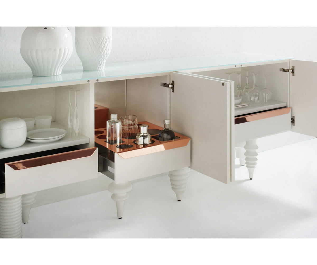 Colorful Multileg Cabinet in Lacquer Finish by BD Barcelona Casa Design Group