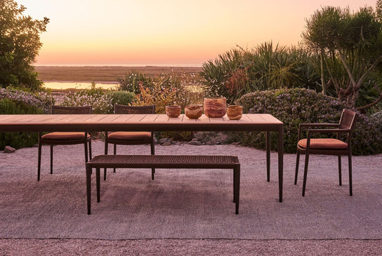 Nagomi modern woven bench by INODA+SVEJE for Tribù | Casa Design Group