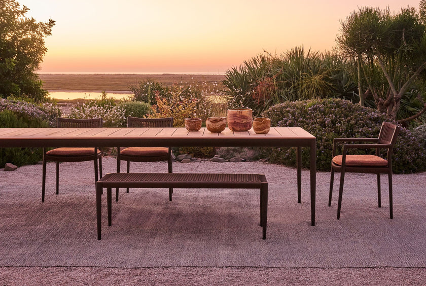 Nagomi modern woven bench by INODA+SVEJE for Tribù | Casa Design Group