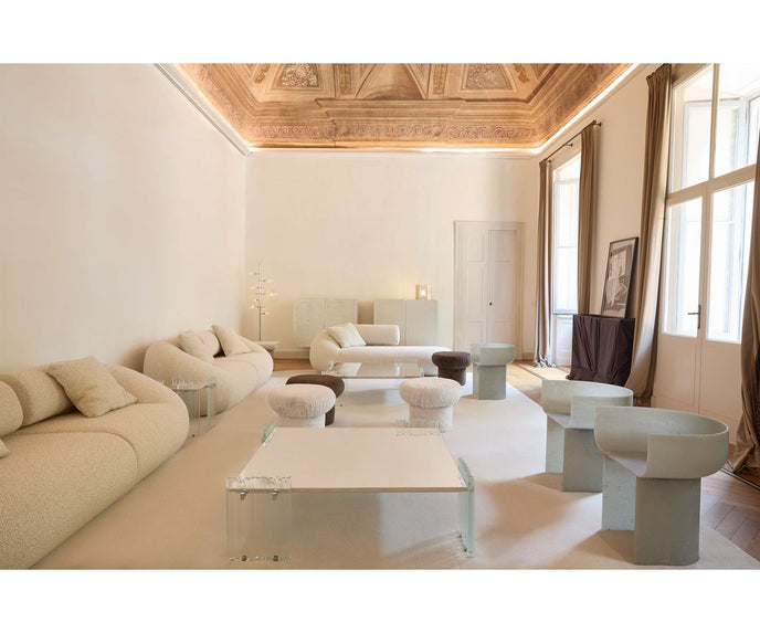 Nala luxurious upholstered pouf by Oscar and Gabriele Buratti | Casa Design Group
