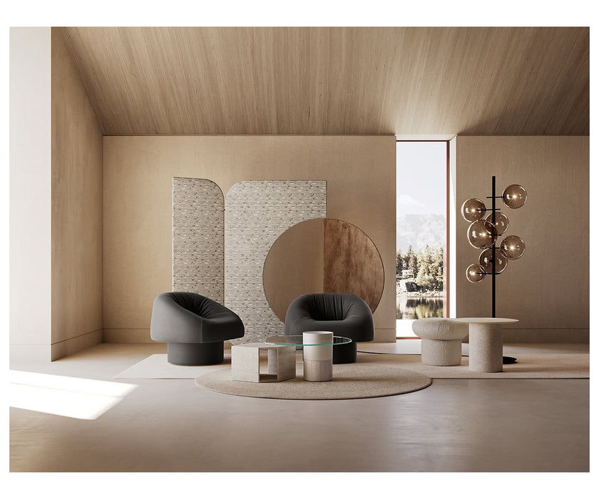 Nala luxurious upholstered pouf by Oscar and Gabriele Buratti | Casa Design Group