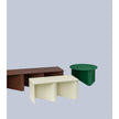 Nami Bench by Miniforms with a sculptural bent wood base and contemporary design.