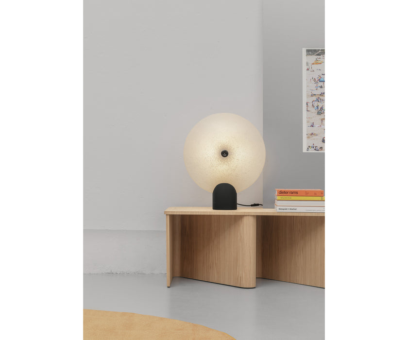 Nami Bench by Miniforms with a sculptural bent wood base and contemporary design.