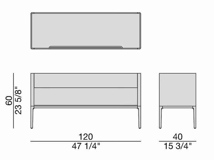 High End Nara 4 Console by Porada Casa Design Group