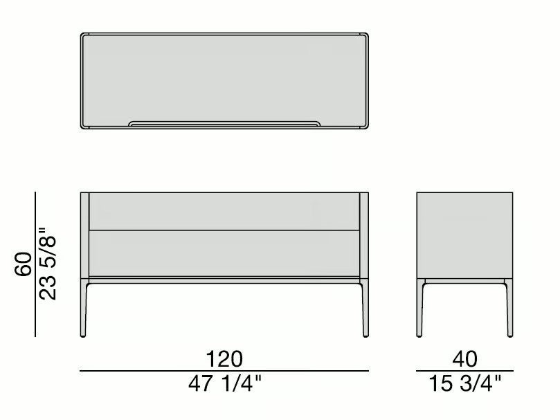 High End Nara 4 Console by Porada Casa Design Group