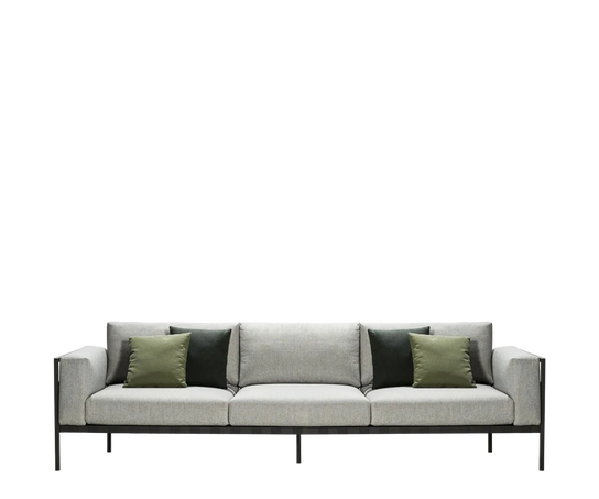 Stylish Natal Alu Outdoor 3-Seater Sofa with Customizable Options and Water-repellent Cushions | Casa Design Group