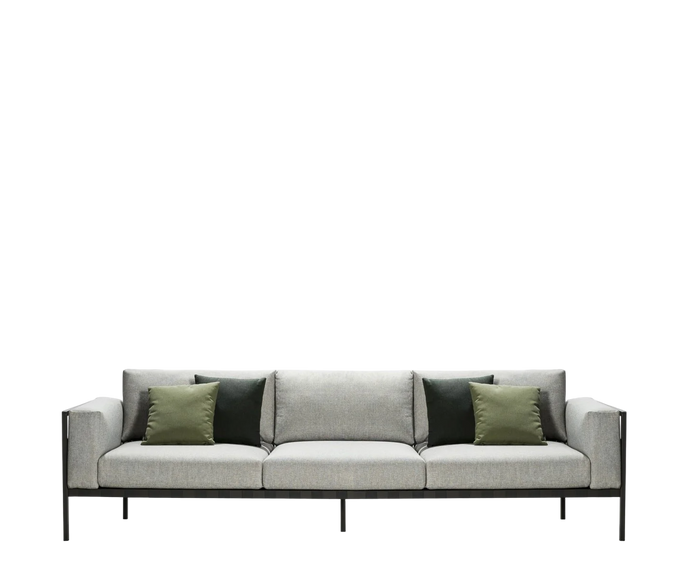 Stylish Natal Alu Outdoor 3-Seater Sofa with Customizable Options and Water-repellent Cushions | Casa Design Group