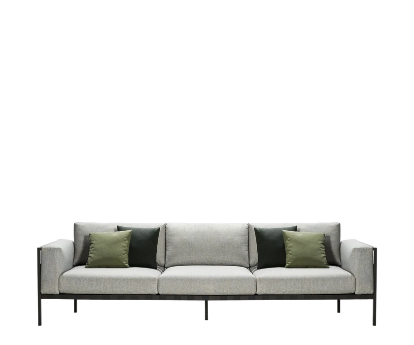 Stylish Natal Alu Outdoor 3-Seater Sofa with Customizable Options and Water-repellent Cushions | Casa Design Group