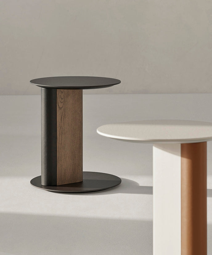 Native Contemporary C Table with Sculptural Pedestal Base by Colección Alexandra | Casa Design Group