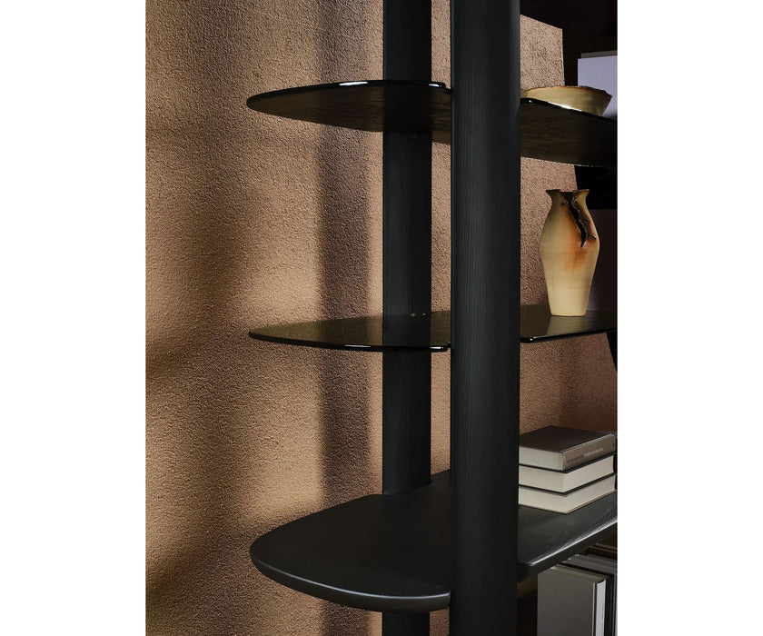 Inlay Bookcase by Naturedesign with Solid Wood Structure and Cast Glass Shelves | Casa Design Group