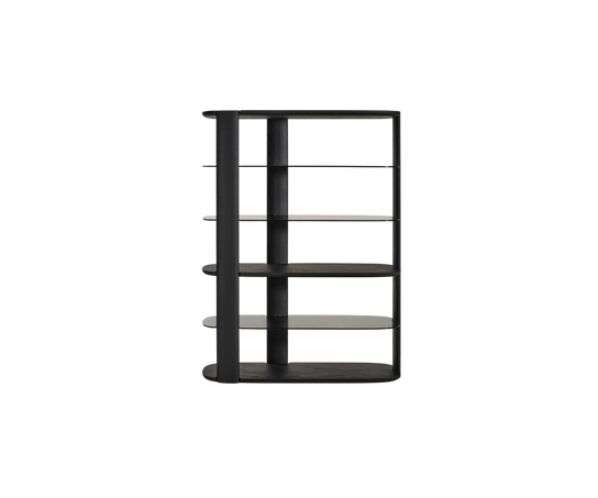 Inlay Bookcase by Naturedesign with Solid Wood Structure and Cast Glass Shelves | Casa Design Group