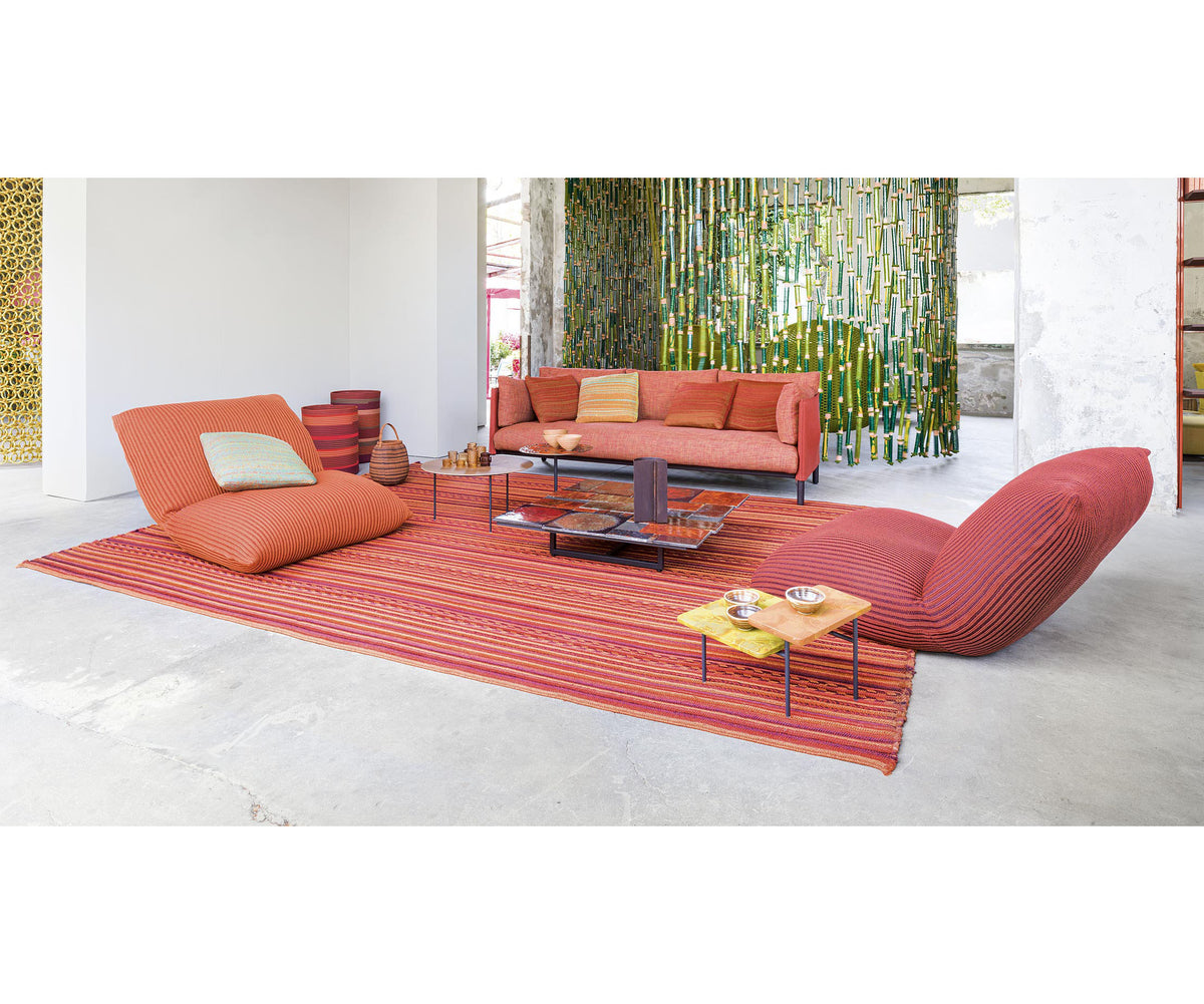 Transitional Navajo outdoor rug by Paola Lenti with Braided Design in a Single Mélange Color Casa Design Group