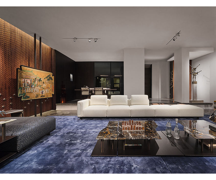 Nereide Sectional Sofa by Giorgetti modular Italian sectional with solid ash wood platform and contemporary design | Casa Design Group