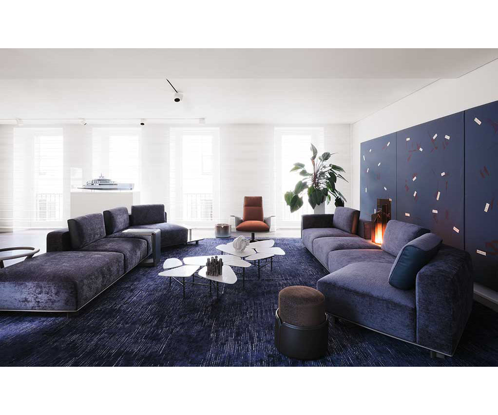 Nereide Sectional Sofa by Giorgetti modular Italian sectional with solid ash wood platform and contemporary design | Casa Design Group