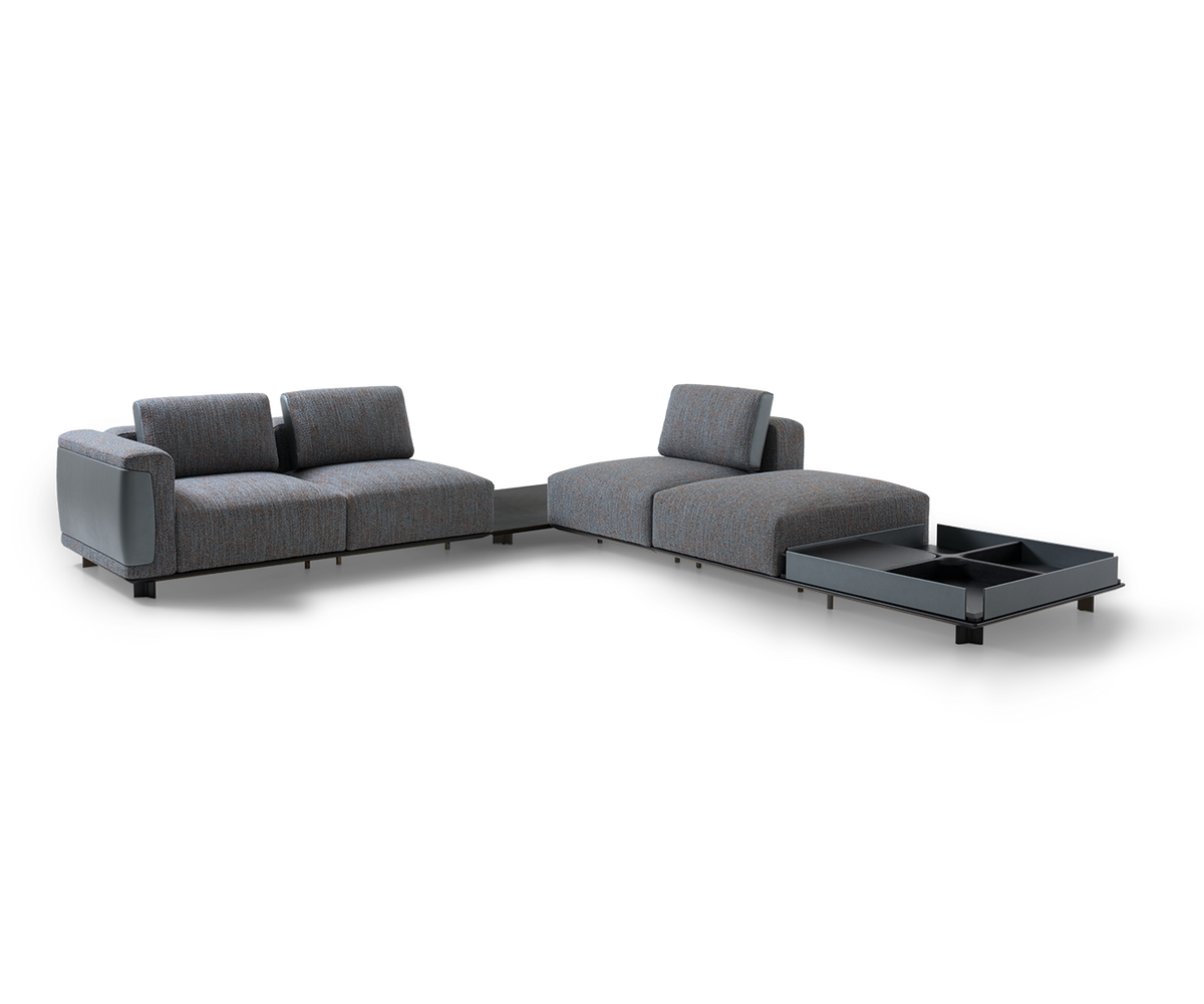 Nereide Sectional Sofa by Giorgetti modular Italian sectional with solid ash wood platform and contemporary design | Casa Design Group