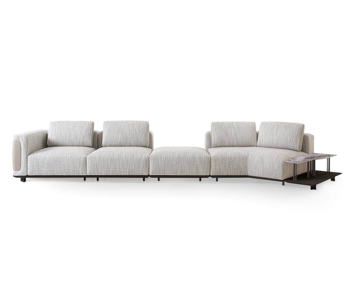 Nereide Sectional Sofa by Giorgetti modular Italian sectional with solid ash wood platform and contemporary design | Casa Design Group