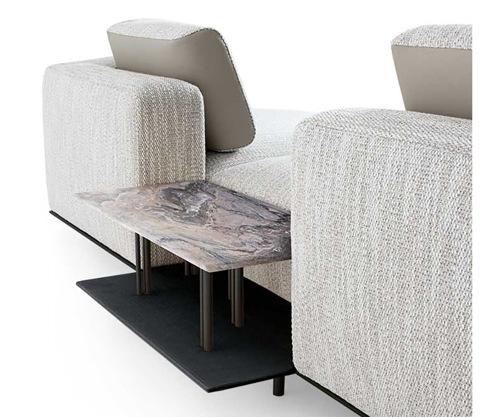 Nereide Sectional Sofa by Giorgetti modular Italian sectional with solid ash wood platform and contemporary design | Casa Design Group