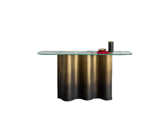 Luxury Nettuno Console by Cattelan Italia with sculptural steel base – Casa Design Group
