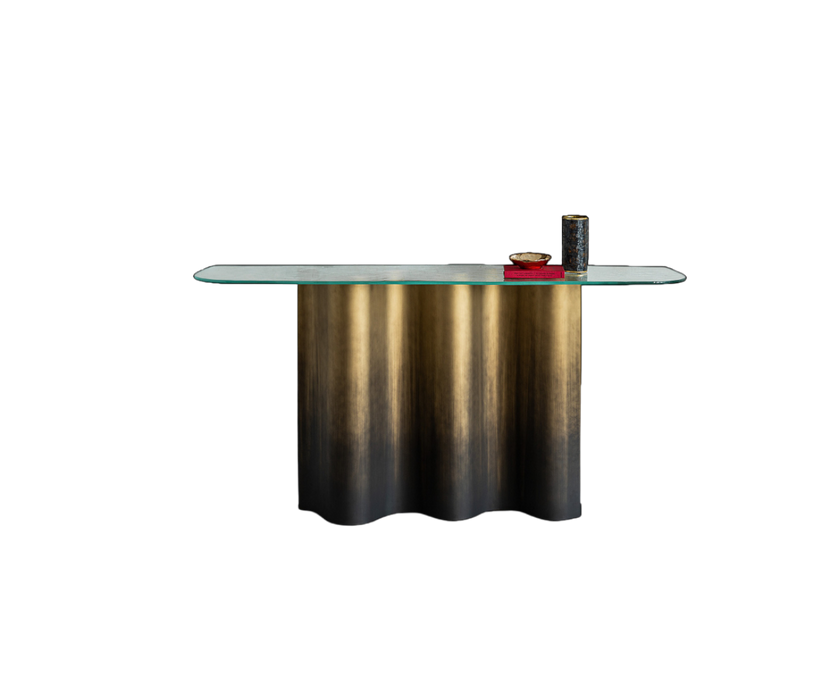 Luxury Nettuno Console by Cattelan Italia with sculptural steel base – Casa Design Group