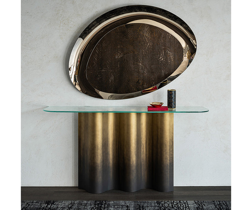 Luxury Nettuno Console by Cattelan Italia with sculptural steel base – Casa Design Group