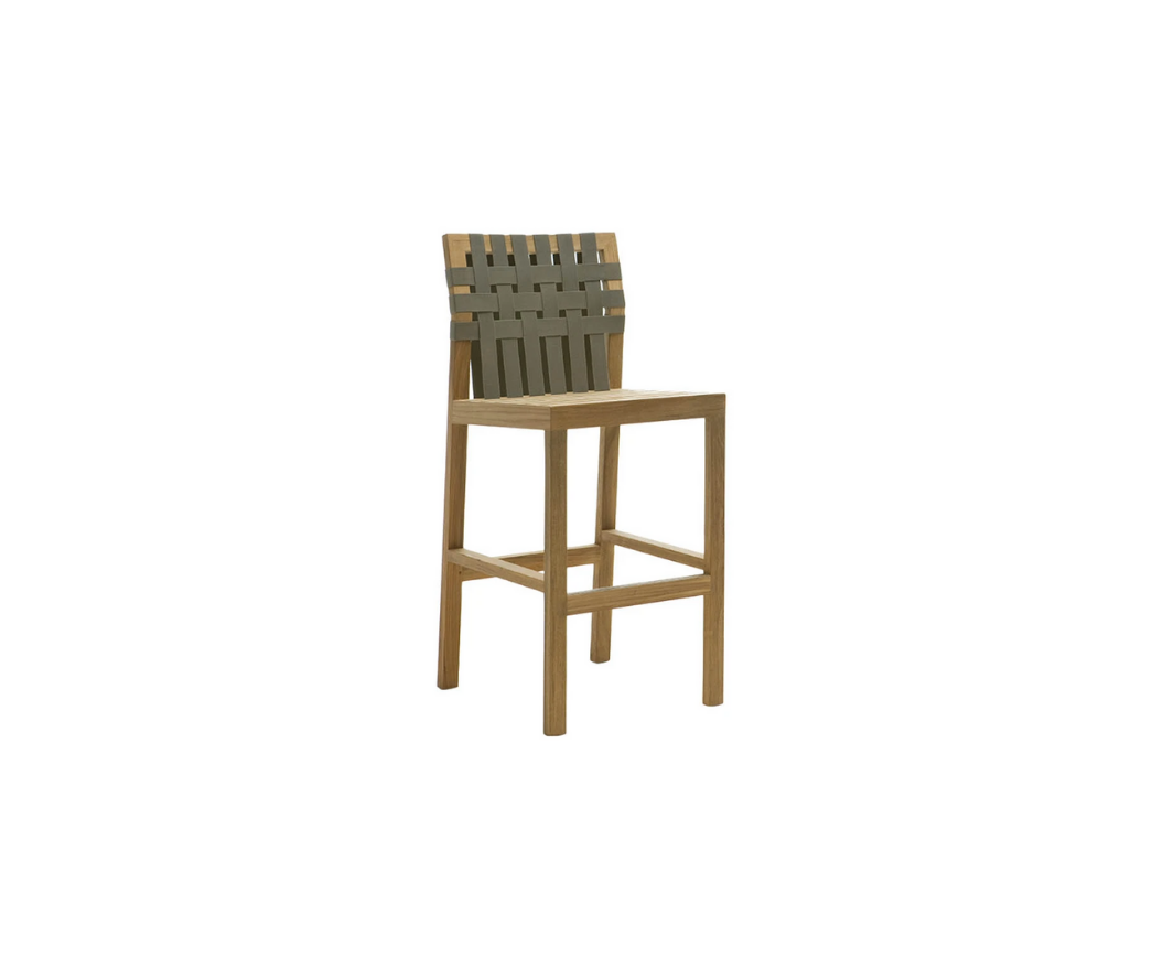 Elegant Teak Network 150 Outdoor Barstool by Roda | Casa Design Group