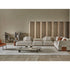 Noah organic coffee table by Rugiano with a sculptural stone top and minimalist base.
