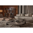 Noah organic coffee table by Rugiano with a sculptural stone top and minimalist base.
