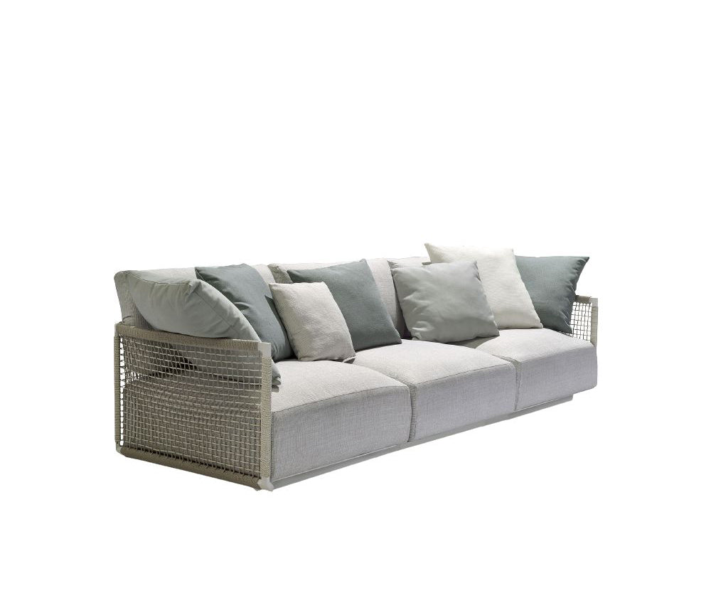 Contemporary Nodi Outdoor Sofa by Tribù with stainless steel frame and plush cushions | Casa Design Group