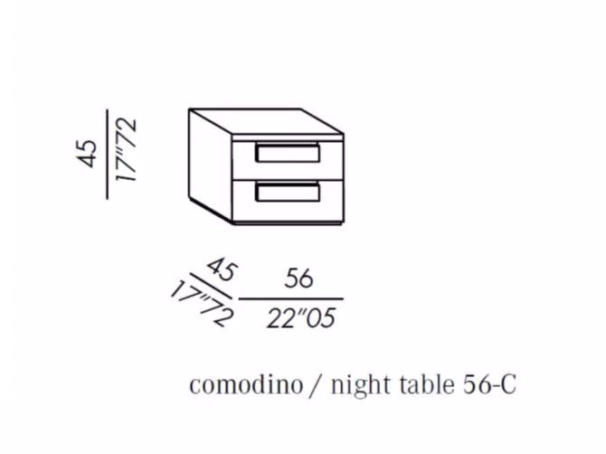High End Note Nightstand by Meridiani Casa Design Group