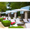 Modern Tuuci Ocean Master M1 Crescent Umbrella, polished rib details and elegant canopy – Casa Design Group