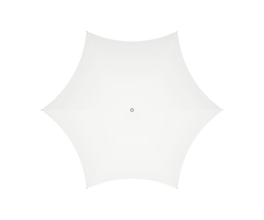 Modern Tuuci Ocean Master M1 Crescent Umbrella, polished rib details and elegant canopy – Casa Design Group