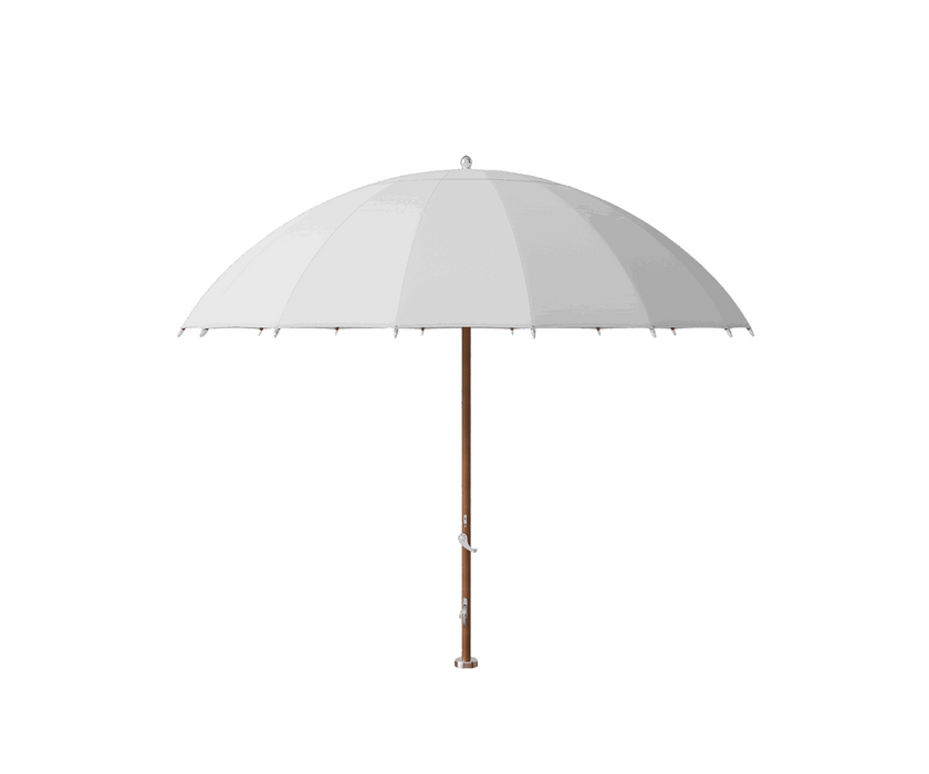 Modern outdoor Bolero parasol by Tuuci featuring curved ribs and titanium mast – Casa Design Group