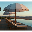 Modern outdoor Bolero parasol by Tuuci featuring curved ribs and titanium mast – Casa Design Group
