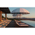 Modern outdoor Bolero parasol by Tuuci featuring curved ribs and titanium mast – Casa Design Group