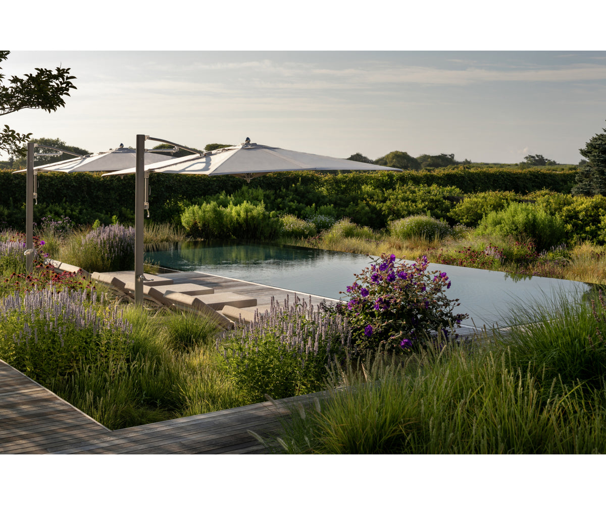 Durable marine-grade cantilever parasol by Tuuci – Casa Design Group