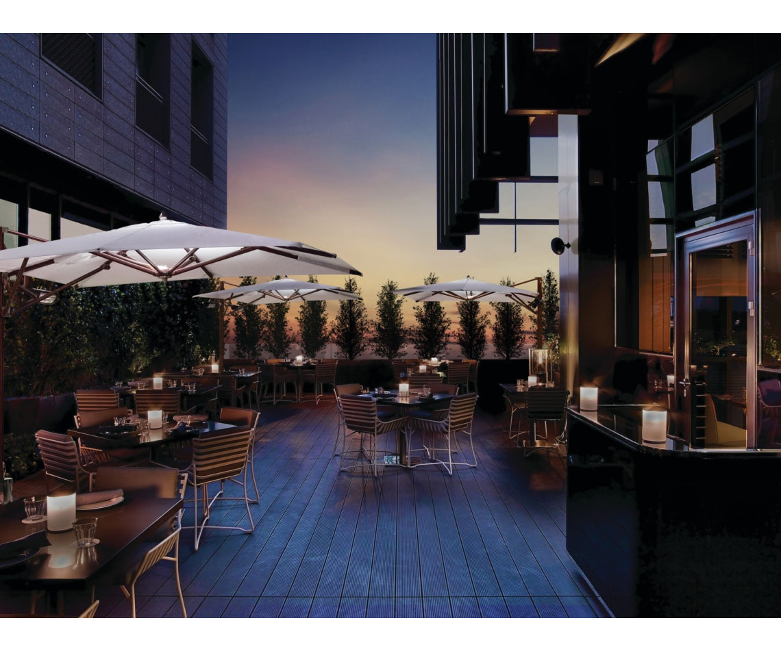 Durable marine-grade cantilever parasol by Tuuci – Casa Design Group