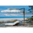 Ocean Master MAX Cupola Cantilever square umbrella by Tuuci with a two-tier canopy and cantilever frame.