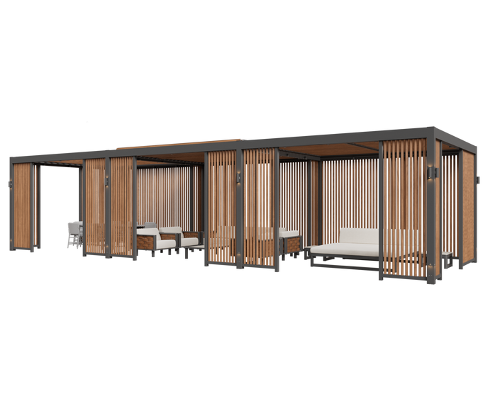 Luxury Tuuci Solanox Pergola with customizable walls and lighting Casa Design Group