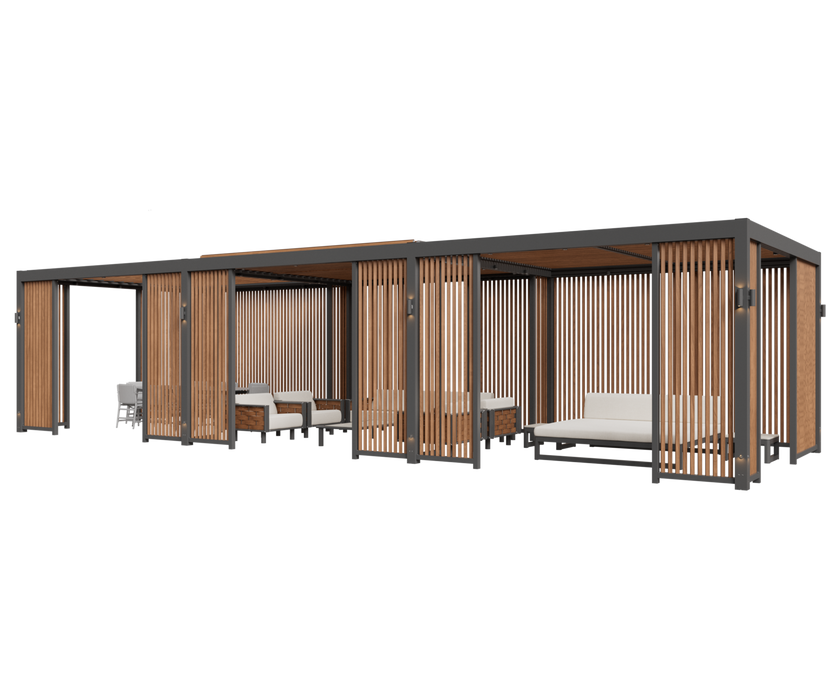 Luxury Tuuci Solanox Pergola with customizable walls and lighting Casa Design Group