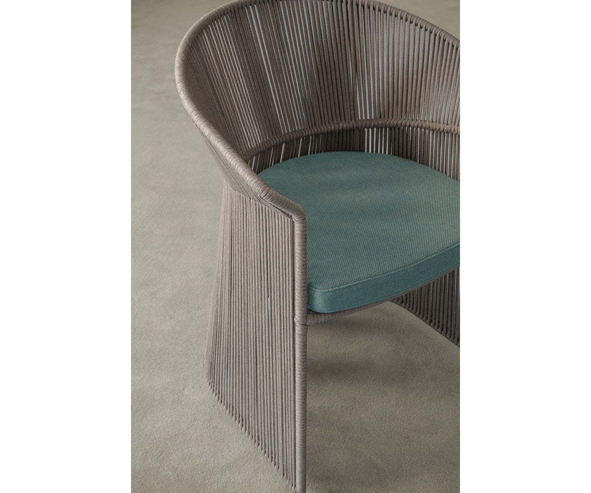 Timeless Ola Metal Rod Outdoor Dining Armchair by Potocco | Casa Design Group