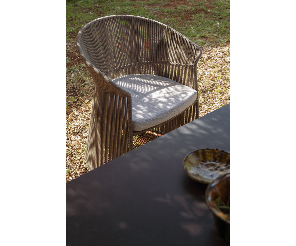 Timeless Ola Metal Rod Outdoor Dining Armchair by Potocco | Casa Design Group