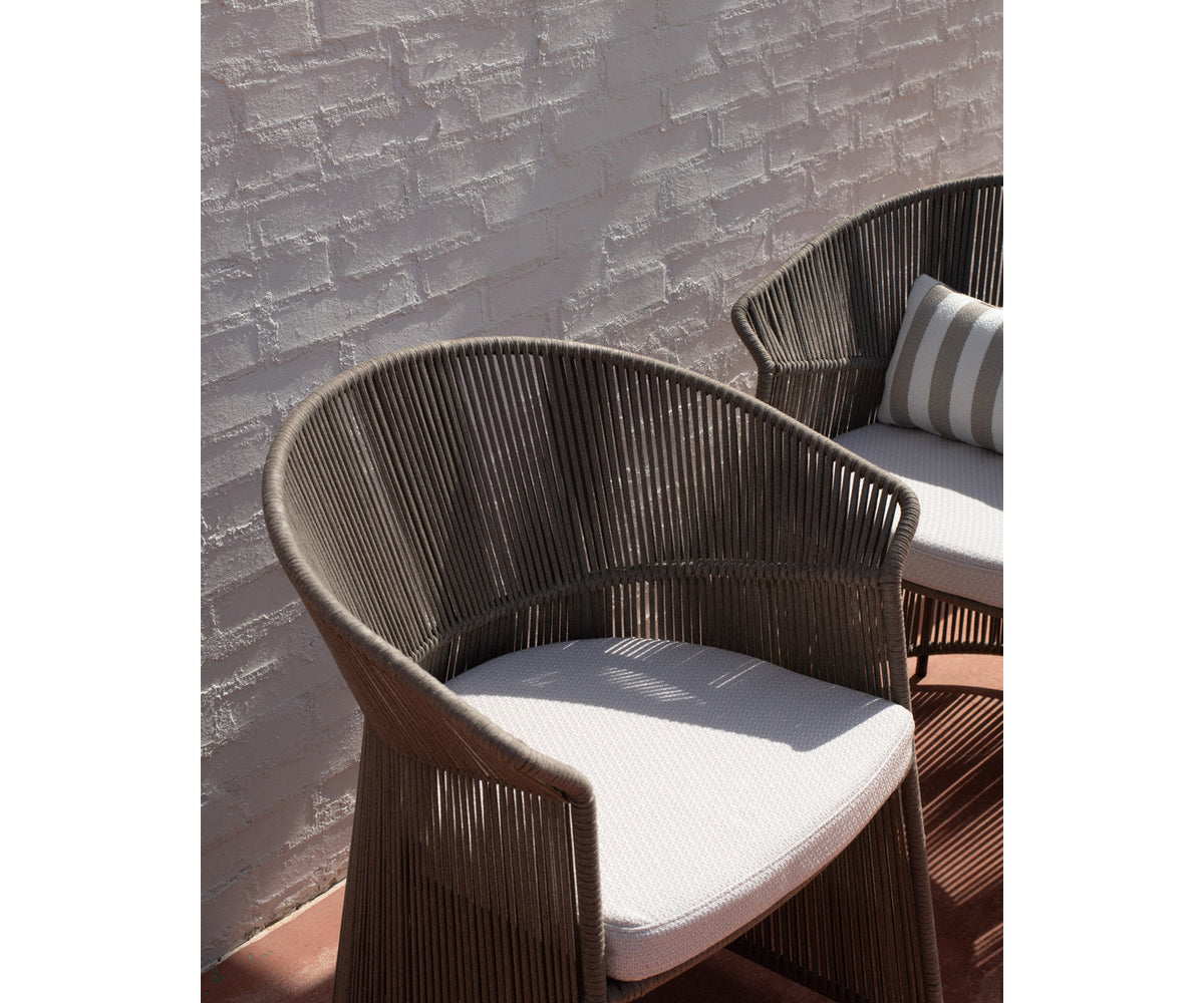 Timeless Ola Metal Rod Outdoor Dining Armchair by Potocco | Casa Design Group