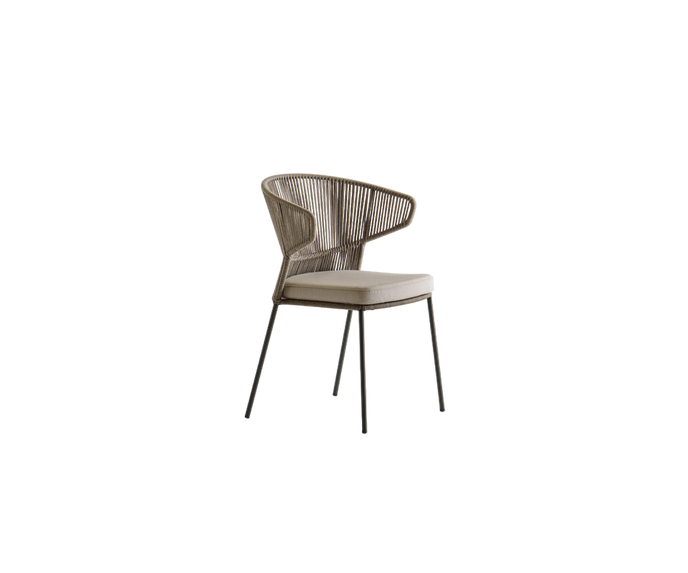 Contemporary Ola Hand-woven Outdoor Dining Side Chair by Potocco | Casa Design Group
