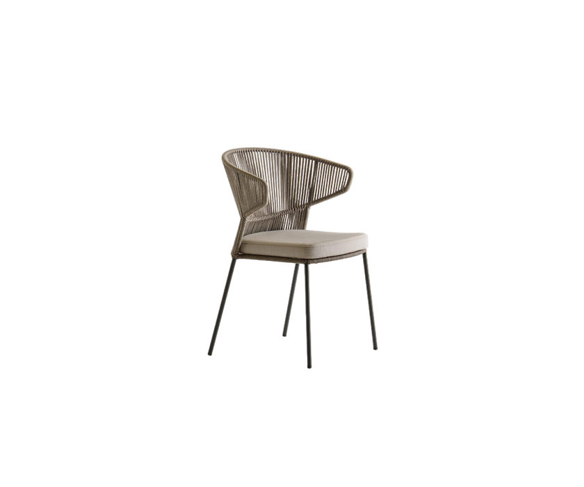 Contemporary Ola Hand-woven Outdoor Dining Side Chair by Potocco | Casa Design Group
