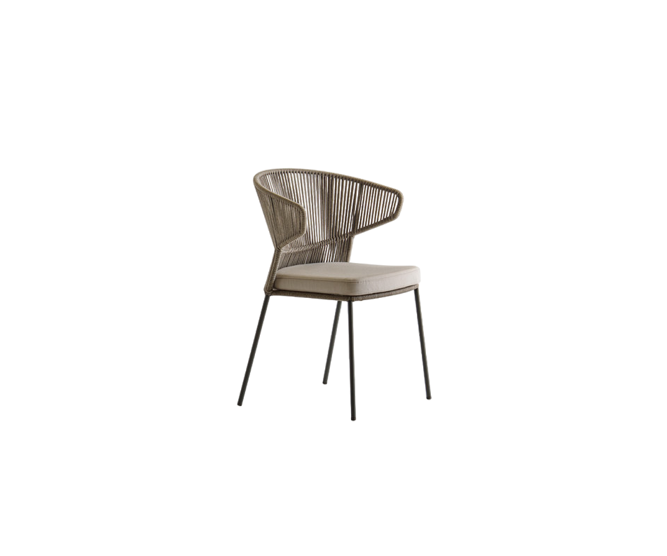 Contemporary Ola Hand-woven Outdoor Dining Side Chair by Potocco | Casa Design Group