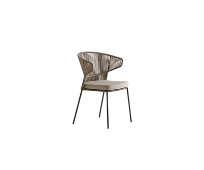 Contemporary Ola Hand-woven Outdoor Dining Side Chair by Potocco | Casa Design Group